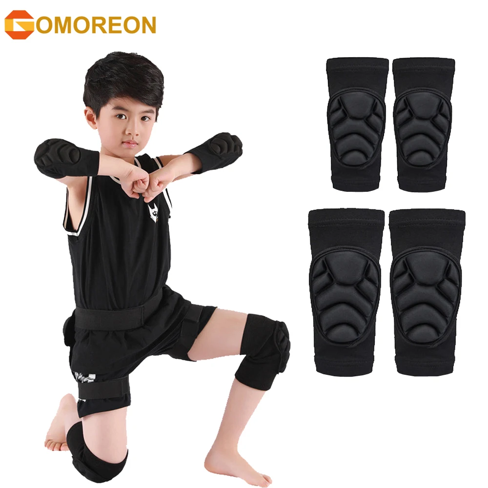 GOMOREON 1Pair Thick Sponge Knee Pads Elbow Sleeves Guard Collision Avoidance Sport Protective Kneepad Skate Soccer Cycling