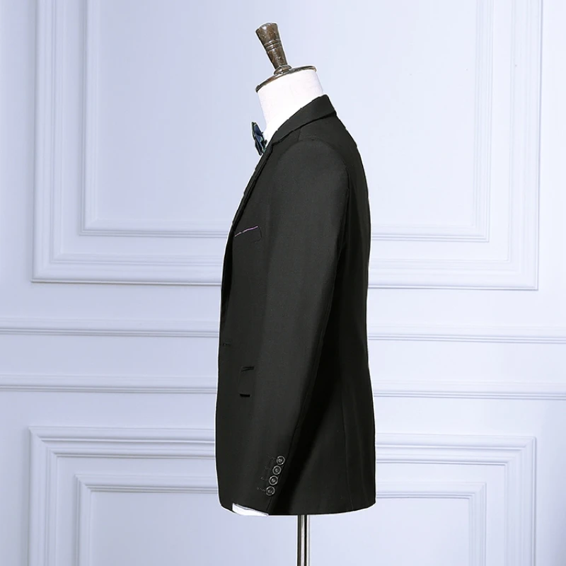 

Suit (blazer+ vest + pants) Man Gentleman Fashion Business casual hosts slim gentleman wedding solid color work mens suit 6XL