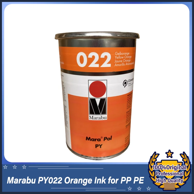 Marabu PY022 Orange Ink for PP, PE, and Metal – Premium Screen & Pad Printing Ink