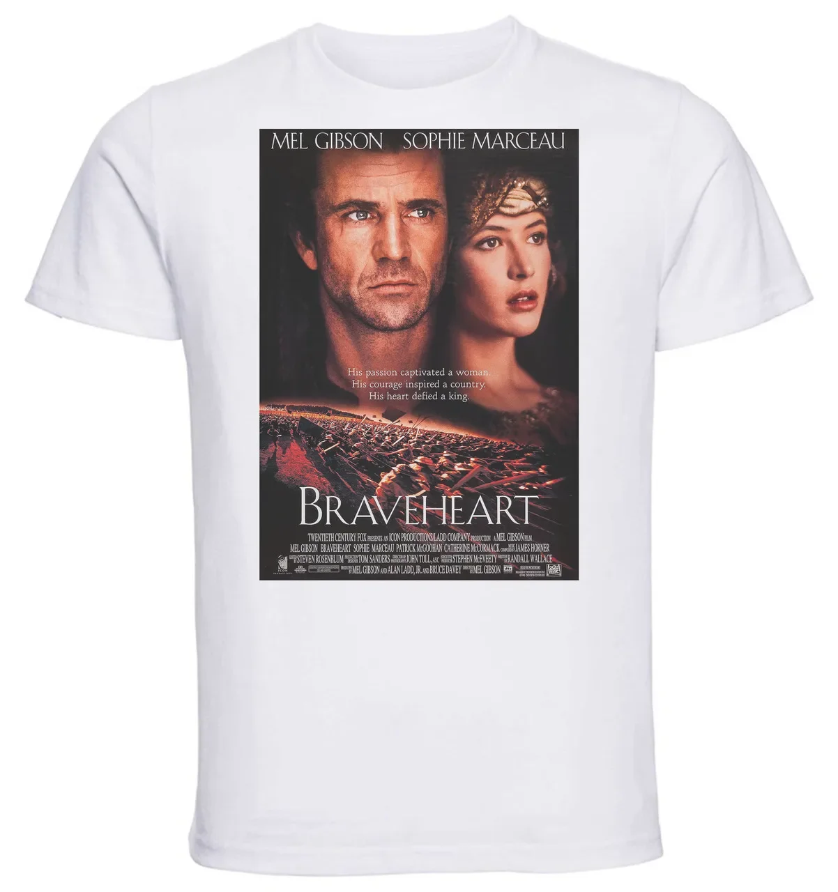 T-shirt Unisex - White - Braveheart Playbill B