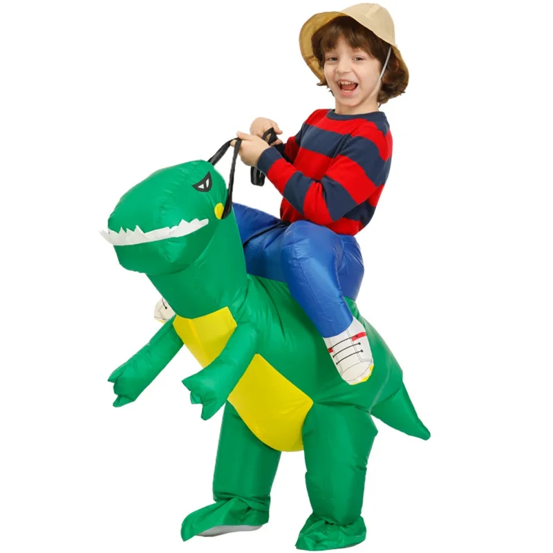 Kids Adult Inflatable Dinosaur Costume Fancy Dress T-Rex Costume Anime Halloween Cosplay Boys Girls Carnival Party Suits