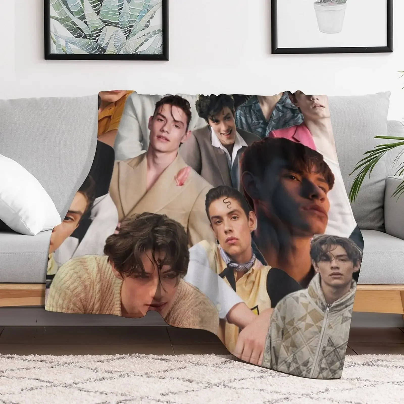 Louis Partridge Collage Throw Blanket Stylish Warm Blanket for Living Room Bedroom 2