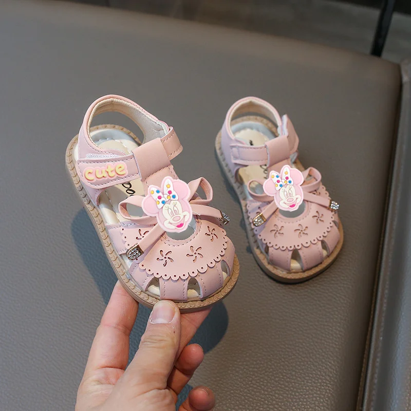

Mickey Mouse first walkers Disney Baotou Beach Shoes Summer New children minnie Baby Toddler Shoes Girls Sandals Cartoon