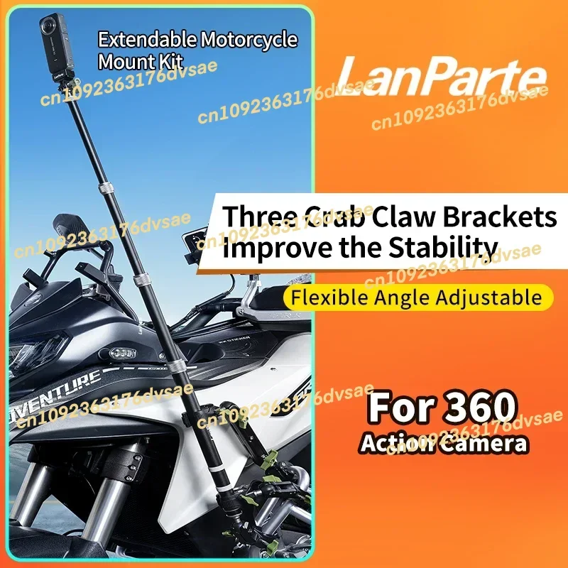 

NEW In Stock Motorcycle Action Camera Mount Kit Gopro Aluminum Alloy Selfie Stick 360 Rotating Extendable Flag Pole Clamp Mount