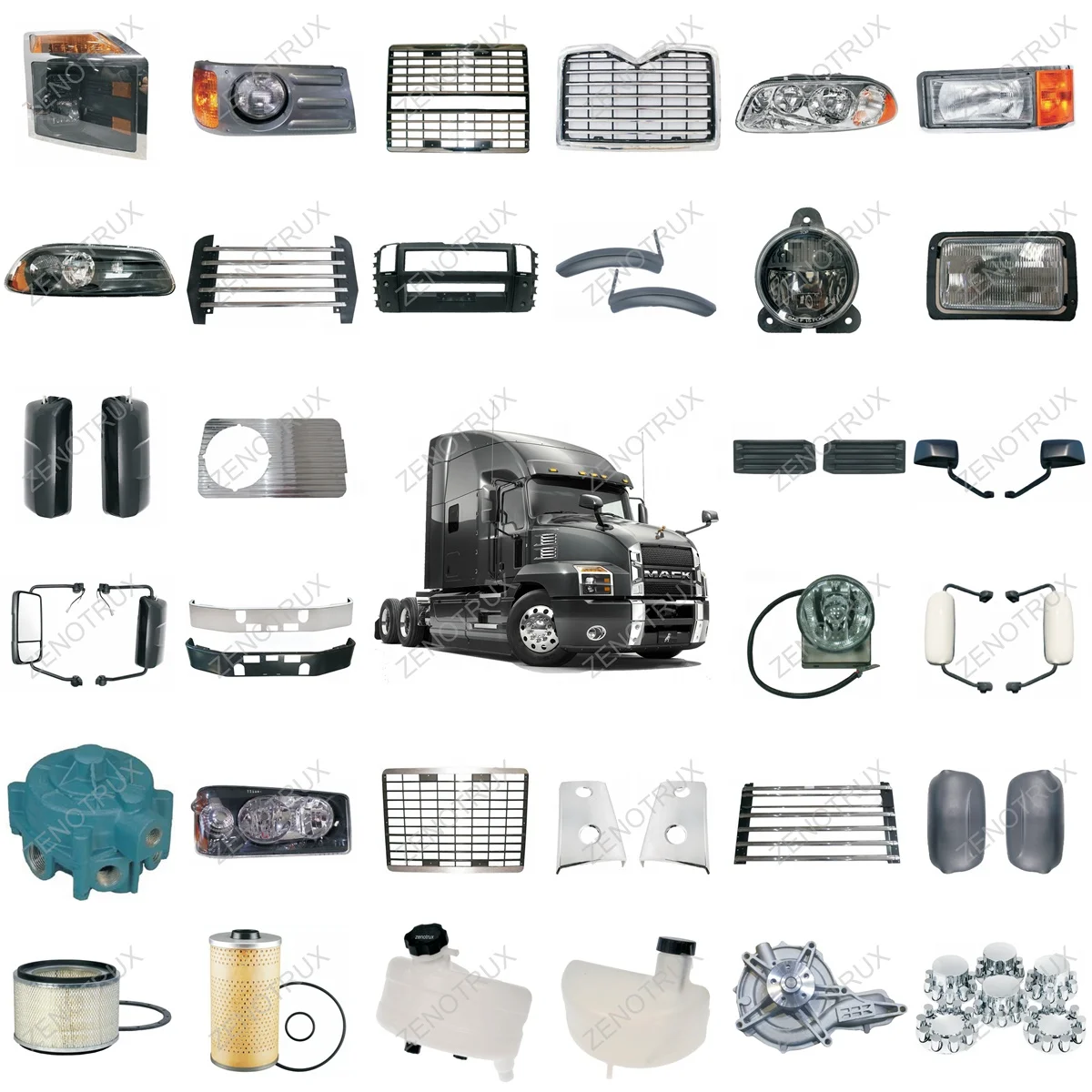 ABS Chrome Wheel Cover Kit Includes 2 Front Covers and 4 Rear Covers for Semi-Truck view 5