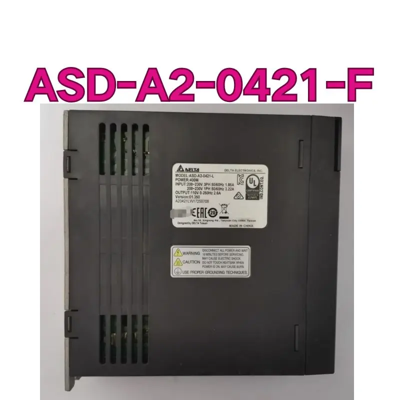 Second hand ASD-A2-0421-F 400W servo drive tested OK and shipped quickly