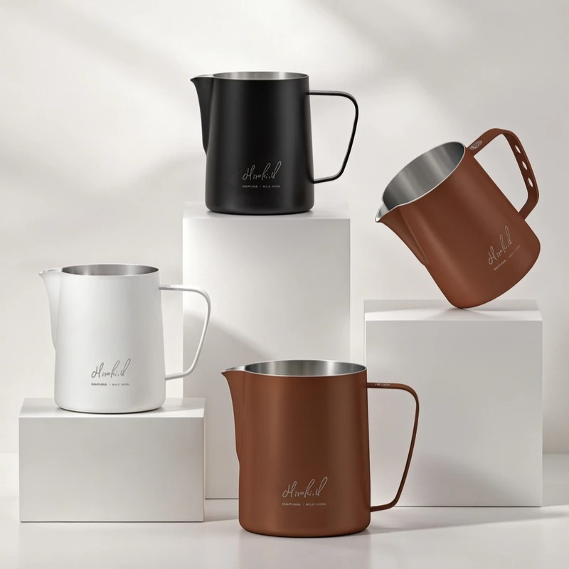 Timemore Co Branded Dharma Latte Art Pitcher 304 Stainless Steel Sharp Spout Coffee Milk Frothing Jug For Barista view 2