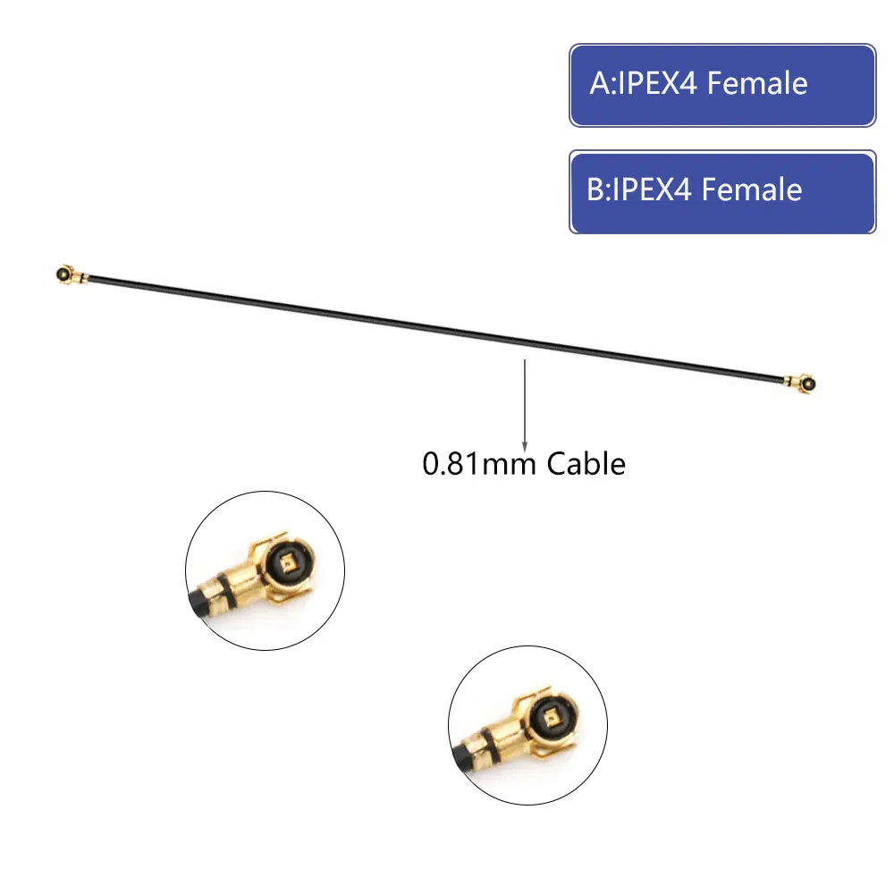 Wi-Fi RFアンテナ延長ケーブル,メス/オスプラグ,rg178,u.fl,ipex ipex 1 ipex 4 mhf4,rg1.13,0.81mm, 1個