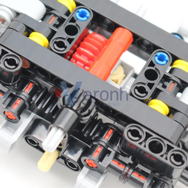 Compact Front Axle with Differential Steering Suspension Building Blocks Suitable for All-Wheel Drive MOC Technical Car Bricks