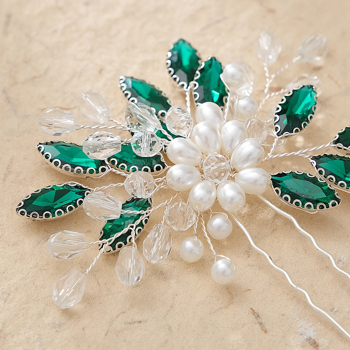 Frauen Blume Haarnadel Stick Hochzeit Braut Kristall Perle Haarnadel U Förmigen Haar Clip Barrettes Haar Zubehör Großhandel – Detail 20