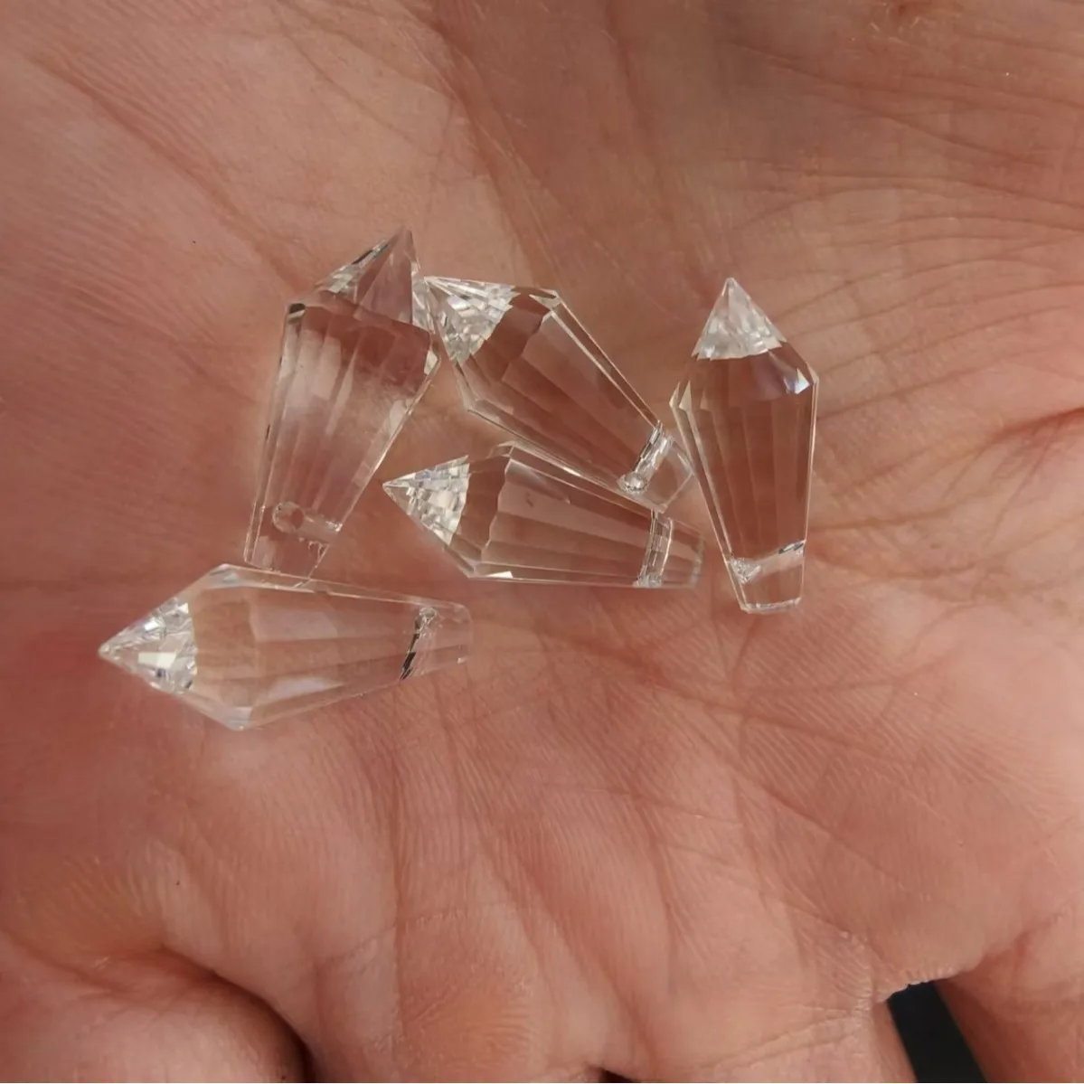 20pcs 8*20mm Zhongnan Column Colored Crystal Glass Pointed Bead Icicle Long Pointed Beads DIY Jewelry Pendant Making Accessories