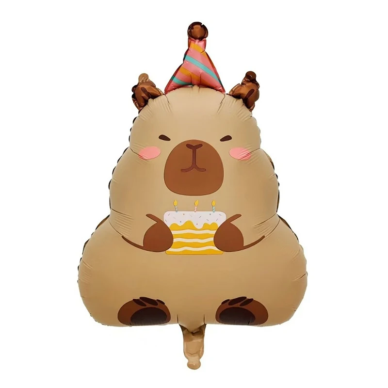 

7pcs Birthday Cute Animal Theme Capybara and Petal Creative Number Balloon Set Suitable Birthday Parties Celebrations Ornament