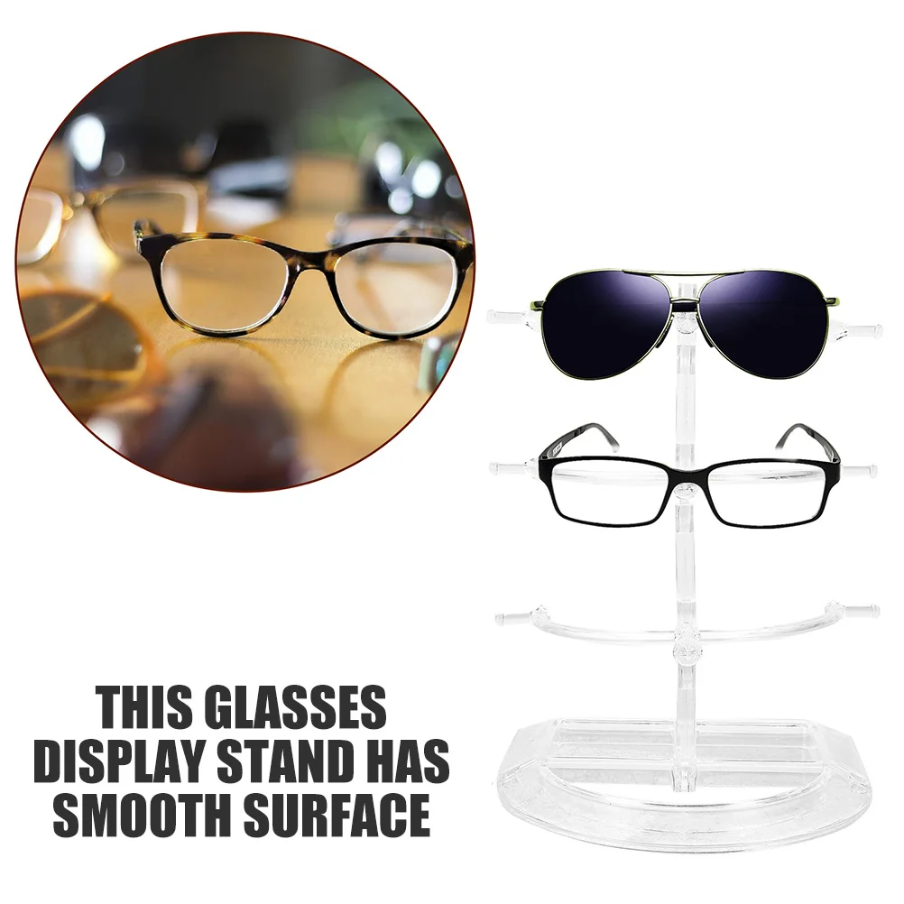 

4Pcs Sunglasses Holder Stand 3-Layer Transparent Eyeglass Display Rack Stable Base Desktop Organizer Sunglasses Holder