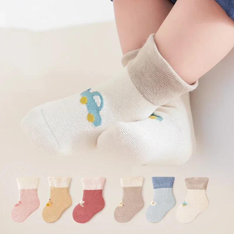 3 Pairs Baby Toddler Long Socks Spring Autumn Home Mid Calf Sock Kids Boy Girls Floor Sock Children School Middle Tube Stockings