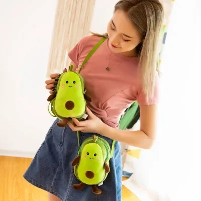 Avocado Plush Kawaii Toys Cartoon Soft Stuffed Fruits Creative New Female Mulit Style Shoulder Bag for Children Kids Gift Toys