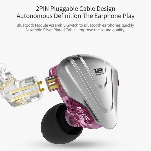 KZ ZSX Terminator Auriculares de metal 5BA + 1DD Auriculares híbridos de graves HIFI de 12 conductores Monitoreo y cancelación intrauditivos