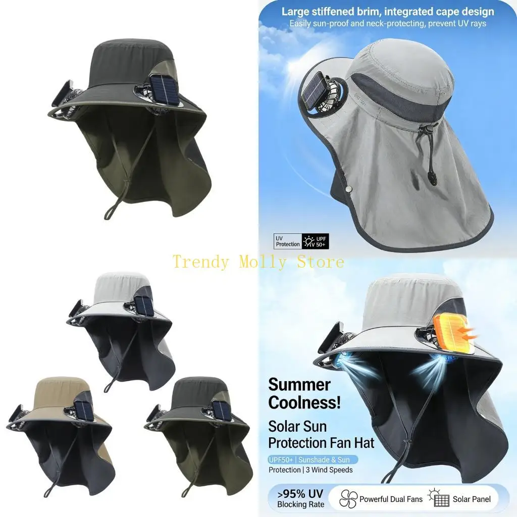 

N5KB Outdoor Sports Hat Solar Energy Solar Fan System Quick Cooling Technology
