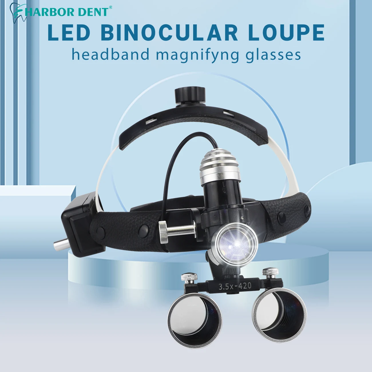 5W  Dental LED Head Light Lamp for Binocular Loupes Brightness Spot Ajustable Dental Lab Headlamp Surgical Headlight 2X Battery