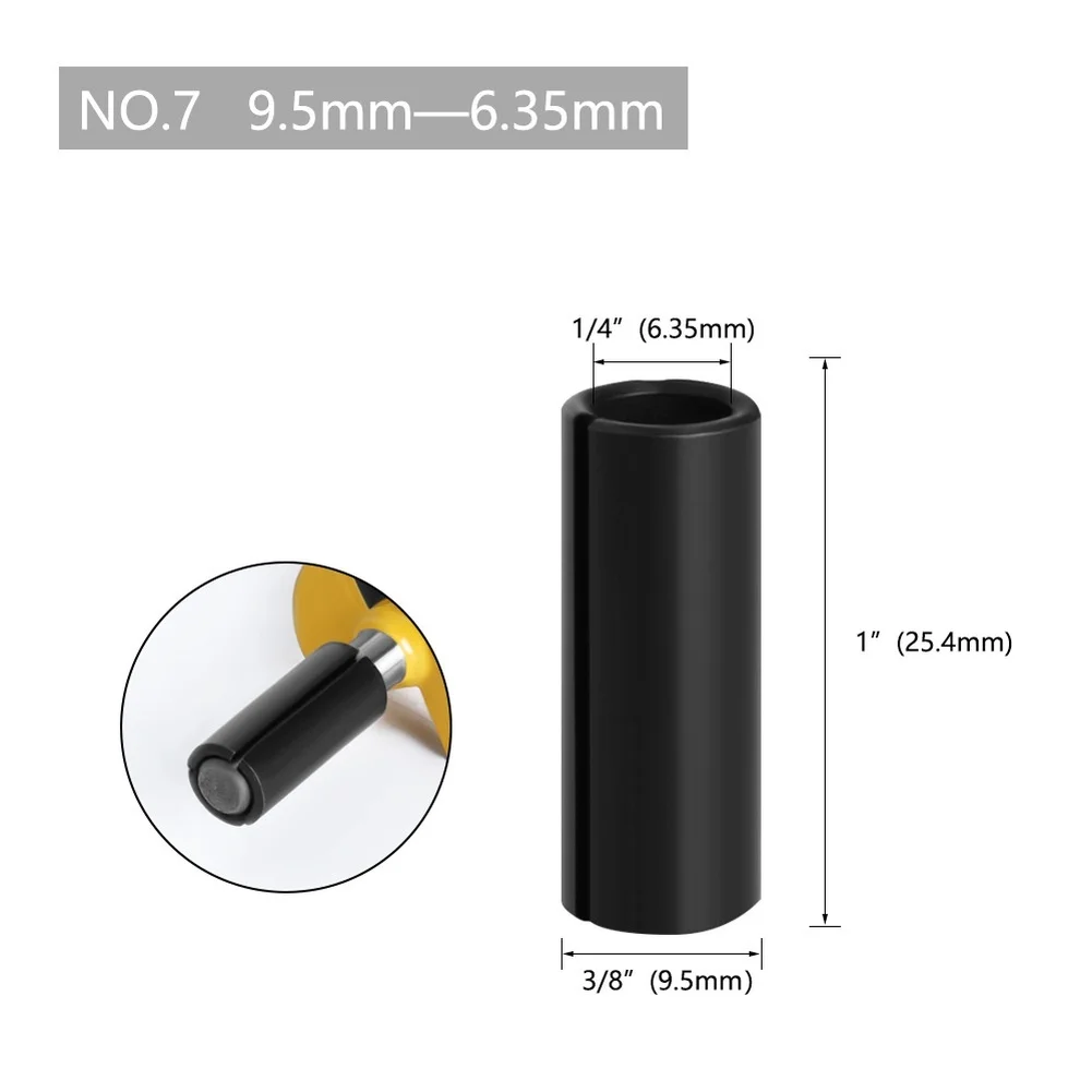 Black Milling Adapter Kit 13 Pieces for Engraving Machines Trimming Machines For multi-Specification Woodworking
