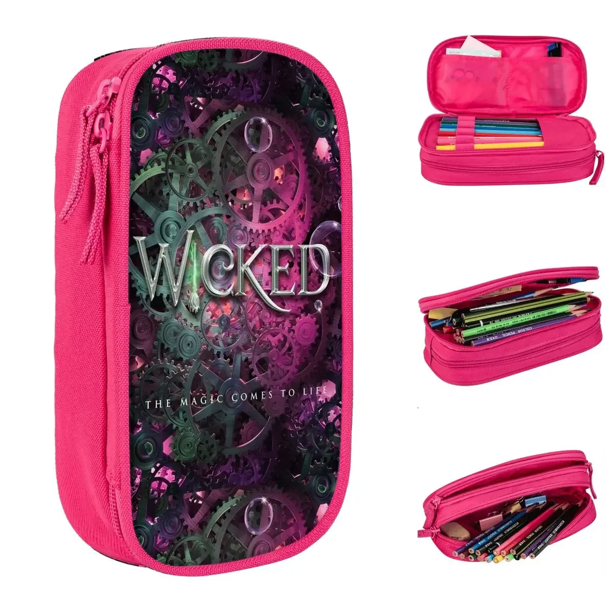 Lovely Movie Musical Wicked Pencil Cases Pencilcases Pen Box Kids Large Storage Bags Students School Zipper Stationery