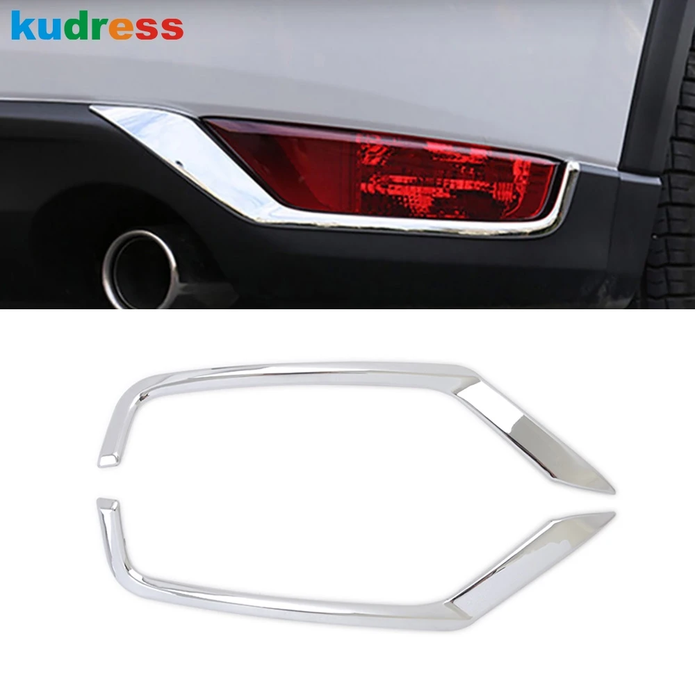 Rear Fog Light Lamp Eyebrow Cover Trim For Mazda CX-5 CX5 KF 2017-2021 Chrome Car Tail Foglight Eyelid Molding Strip Accessories