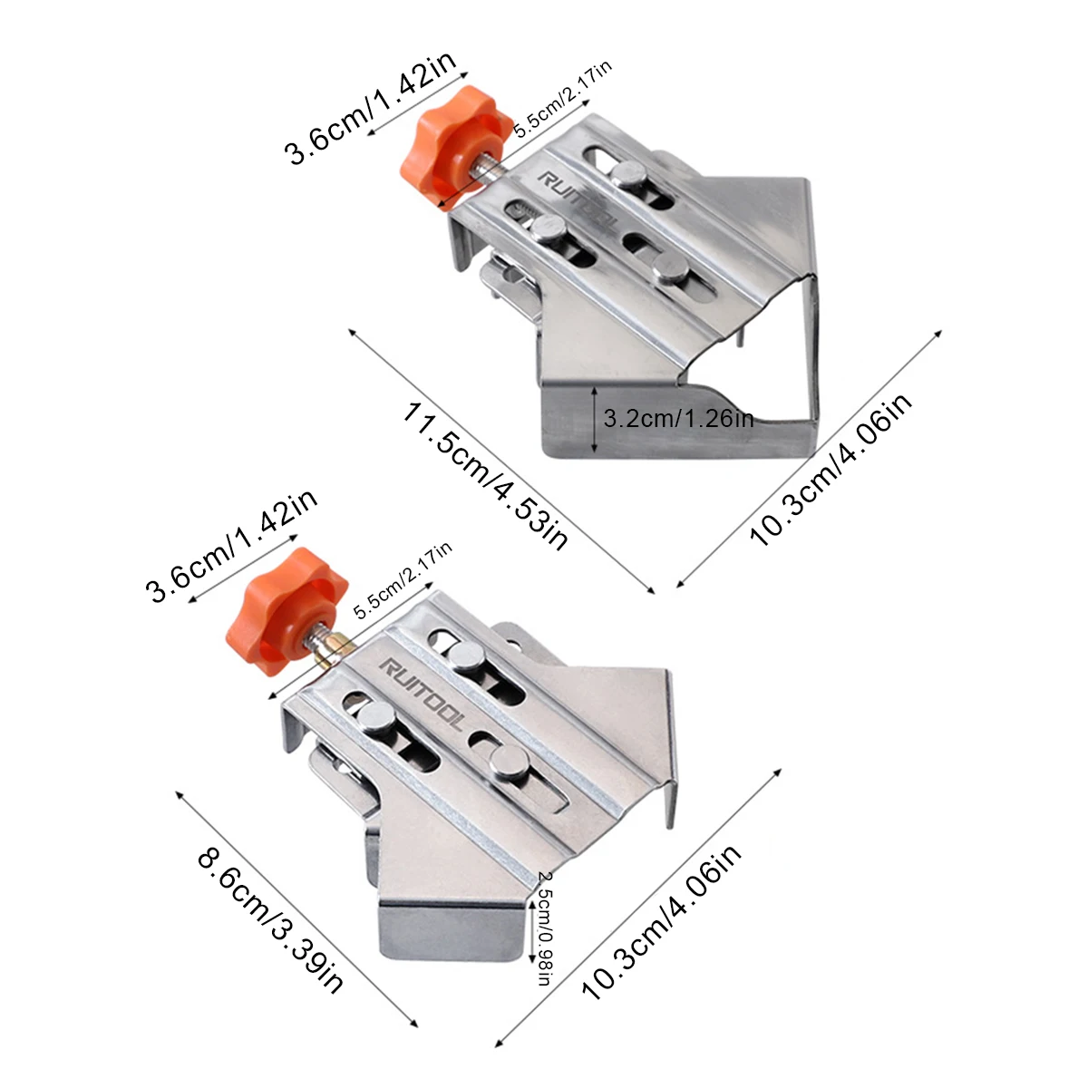 Multipurpose Stainless Steel 90 Degree Corner Clamp, Right Angle Clip Fixer,Single Handle Clamps for Woodworking, Photo Framing