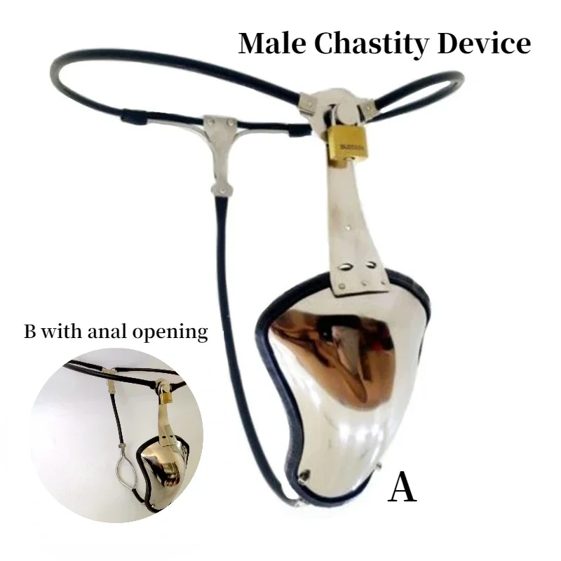 Male Chastity Pants Metal Invisible Cock Cage with Hip Opening Adjustable Waistband Desire Control Penis Bondage Adult Sex Toys