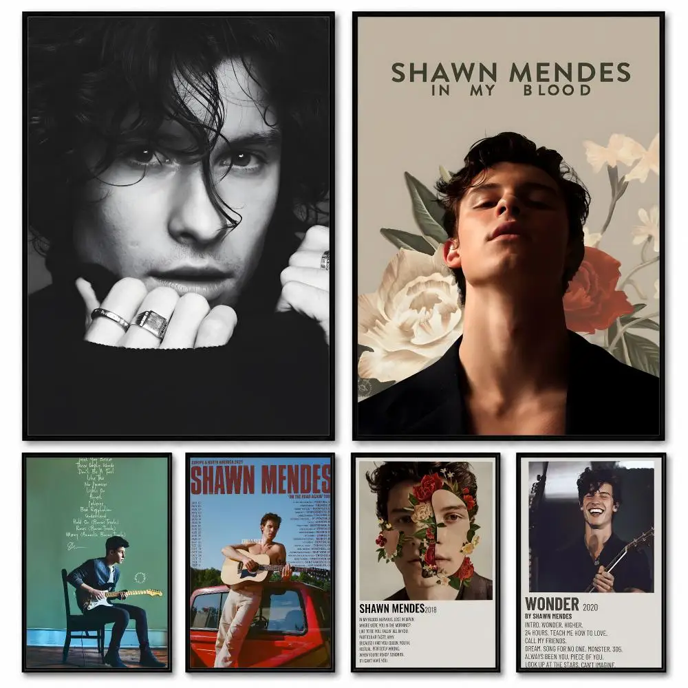 S-Shawn Mendes SINGER Poster Room Decor Home Wall Art Printing Waterproof Garage BedRoom Posters Gift