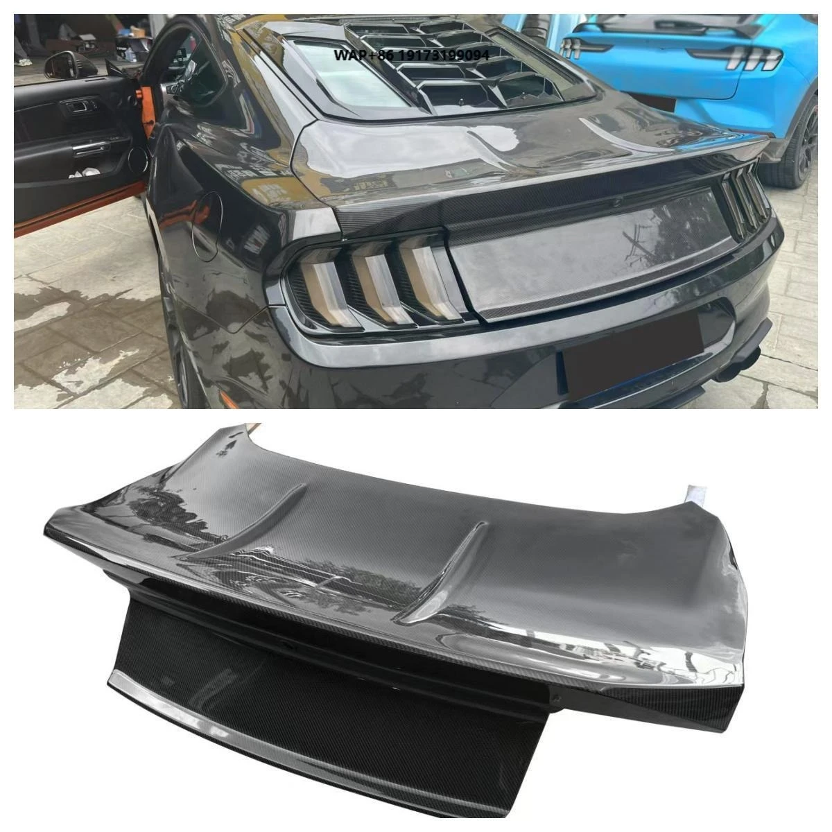 

High Quality Carbon Fiber Single Side Trunk Boot Lid Cover For Mustang 2015-22 Year Fitment