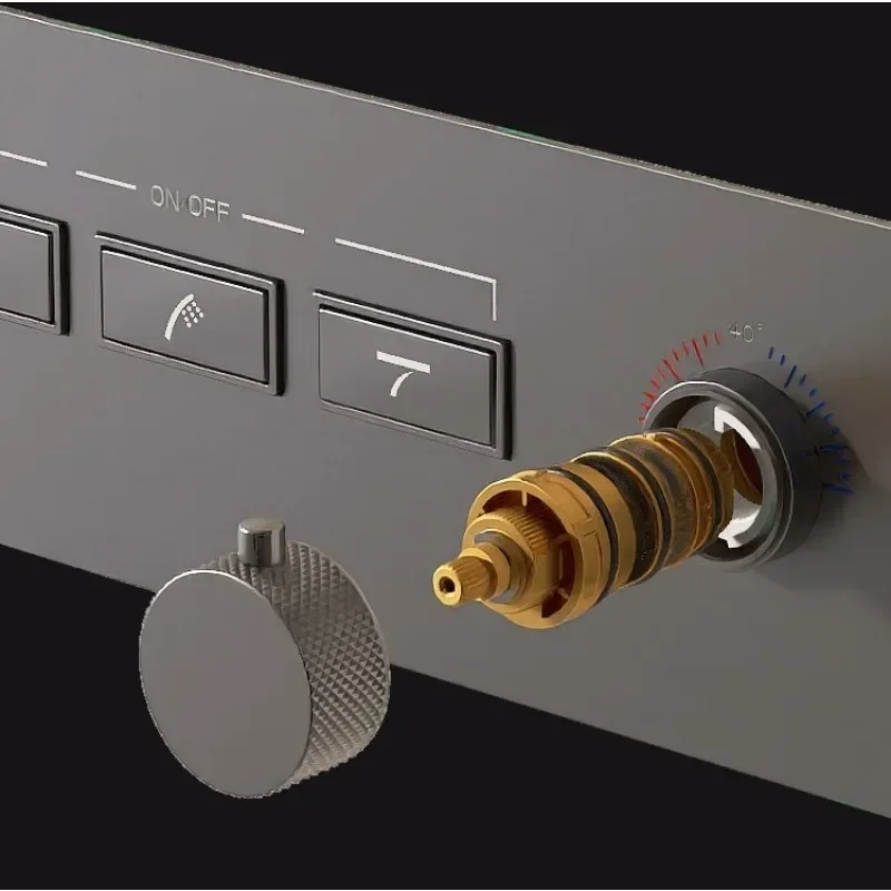 Shower all copper hot melt hidden recessed thermostatic wall shower set