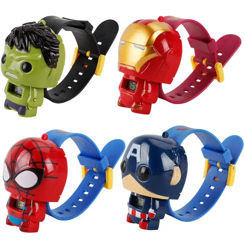 Jam Tangan Anak-anak Jam Tangan Mainan Deformasi Boneka Kartun Jam Tangan Model Tangan Anime Spiderman Kt Doraemon Jam Tangan Digital Hadiah Ulang Tahun Anak