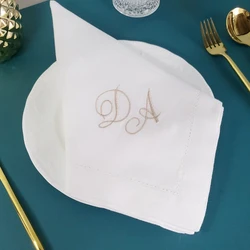 6 Pieces Customized Napkins Personalized Napkins White napkins, Custom dinner napkin, wedding party napkins