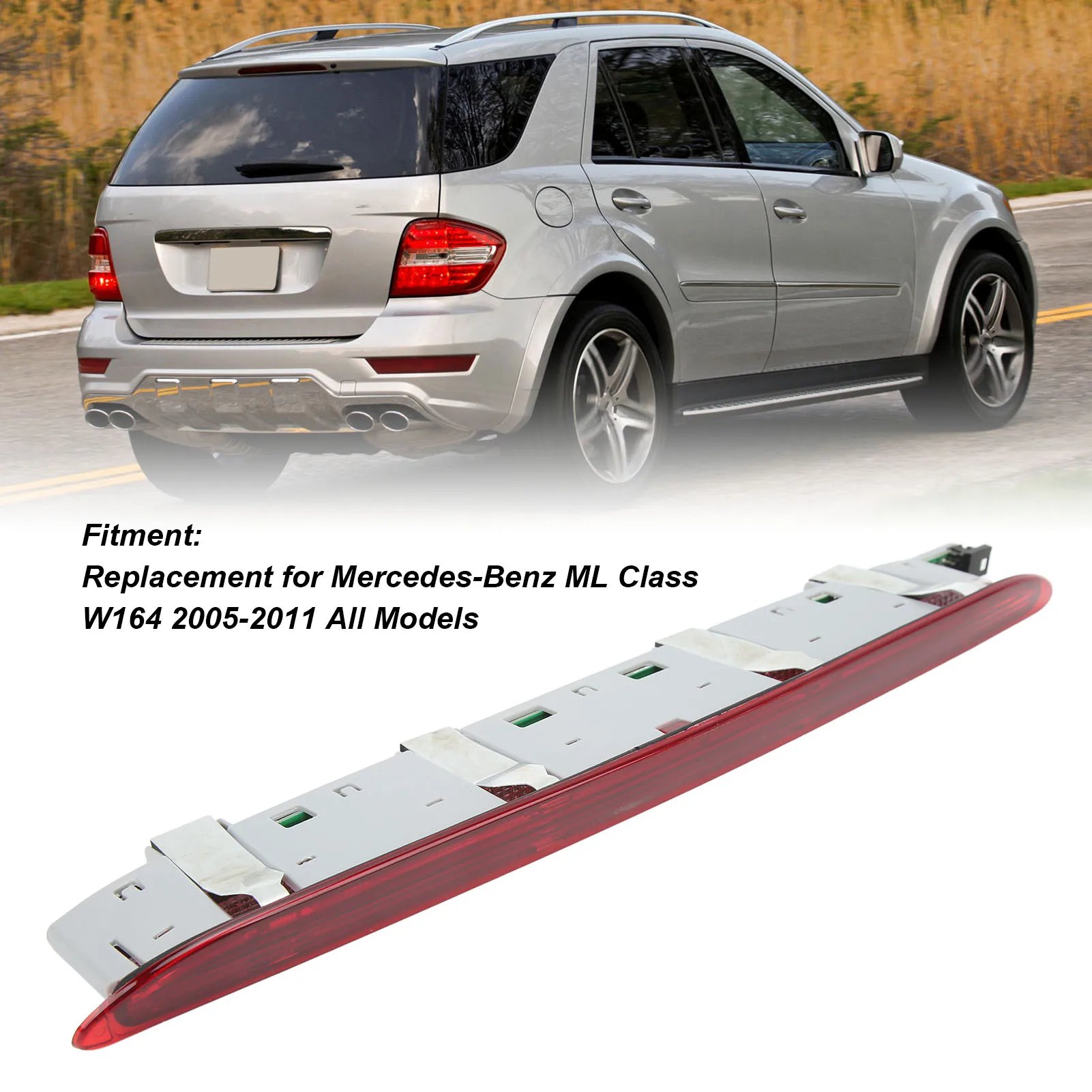 

For Mercedes‑Benz ML Class W164 2005‑2011 1 PC Red Third Brake Light 3rd High Brake Lamp All Models 1648201056