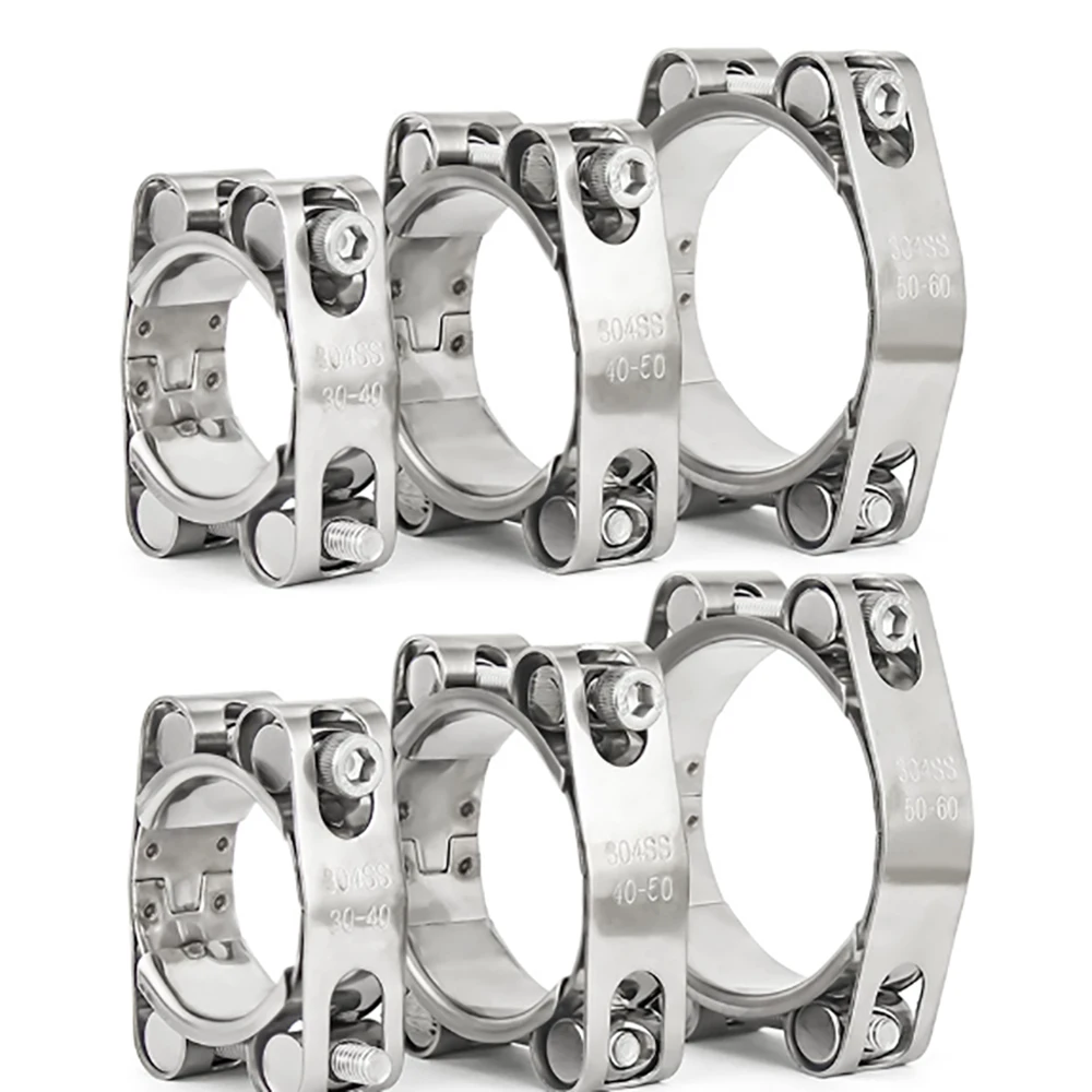 1Pcs 316 Stainless Steel Double Headed Strong Throat Clamp L Buckle Thickened Tool European Style Clamp High-Pressure Pipe Clamp