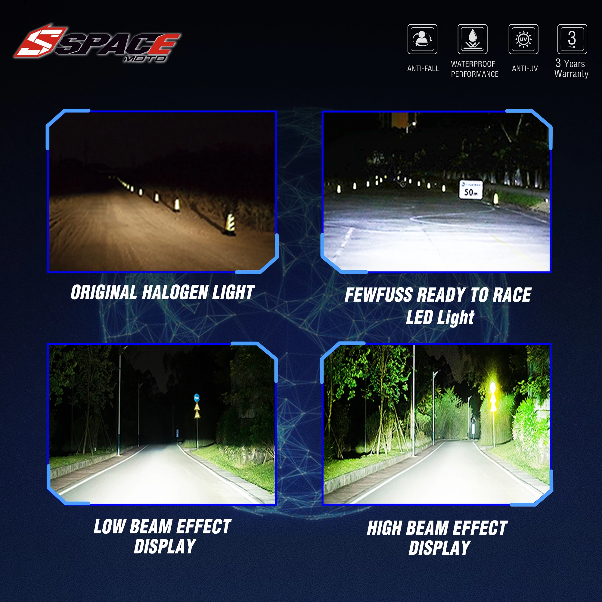 Space Moto  LED Headlight Headlamp Head Light Supermoto Fairing For Husqvarna Husky TE TE Enduro VSL LED Headlight - view 6