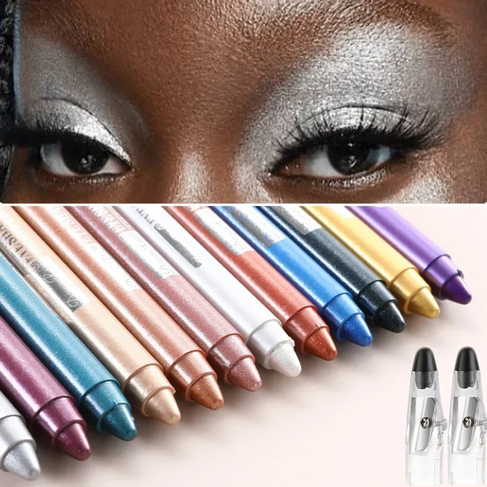 Stylo fard à barrage nacré avec taille-crayon, crayon fin et brillant, surligneur multi-usage, anciers de maquillage