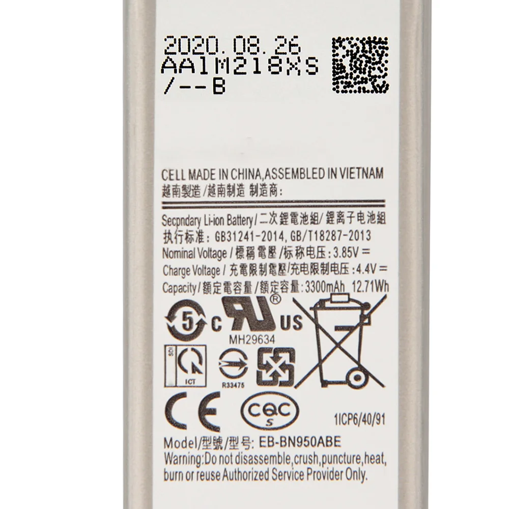 NEW Replacement Battery EB-BN950ABE For Samsung GALAXY Note 8 N950F N950N N9500 N950FD N950U N950W EB-BN950ABA 3300mAh