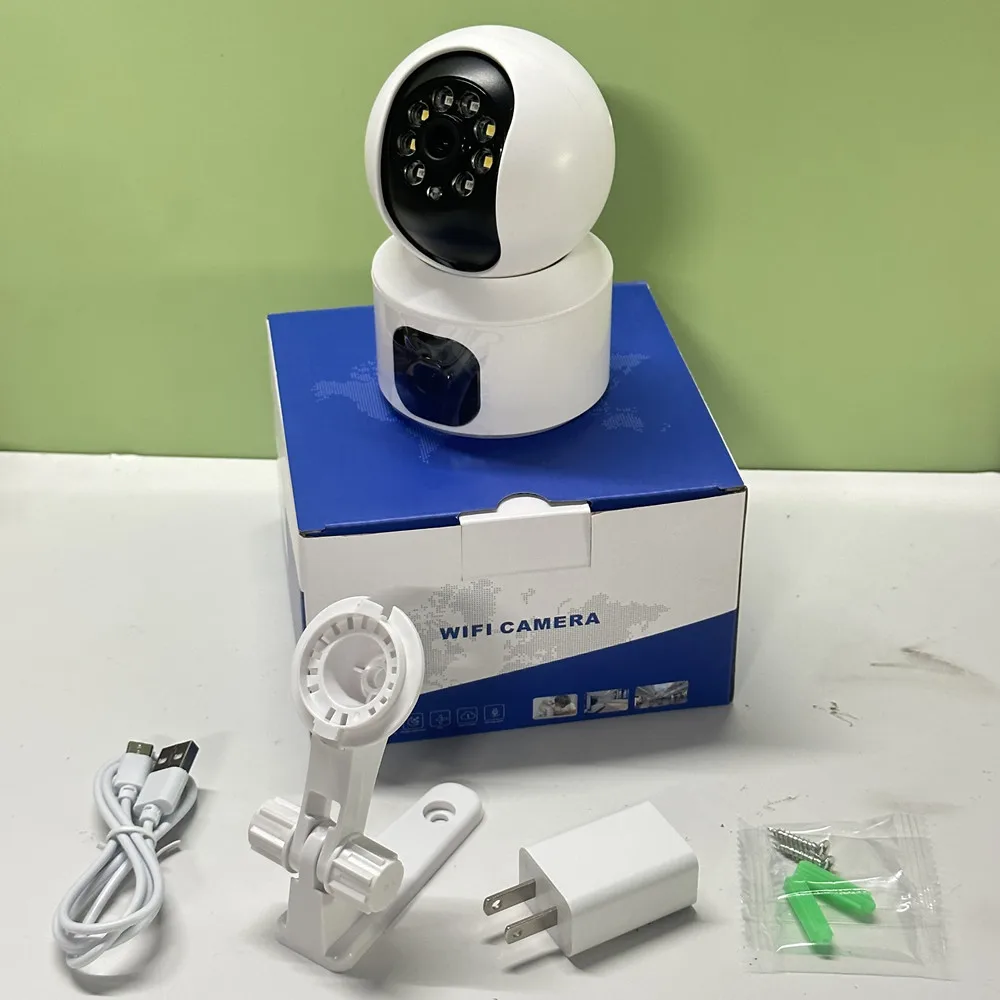 4MP YOOSEE عدسة مزدوجة واي فاي كاميرا بشكل قبة داخلي اتجاهين الصوت كشف الحركة متجر المنزل مراقبة الأمن كاميرا تعمل بالأشعة تحت الحمراء