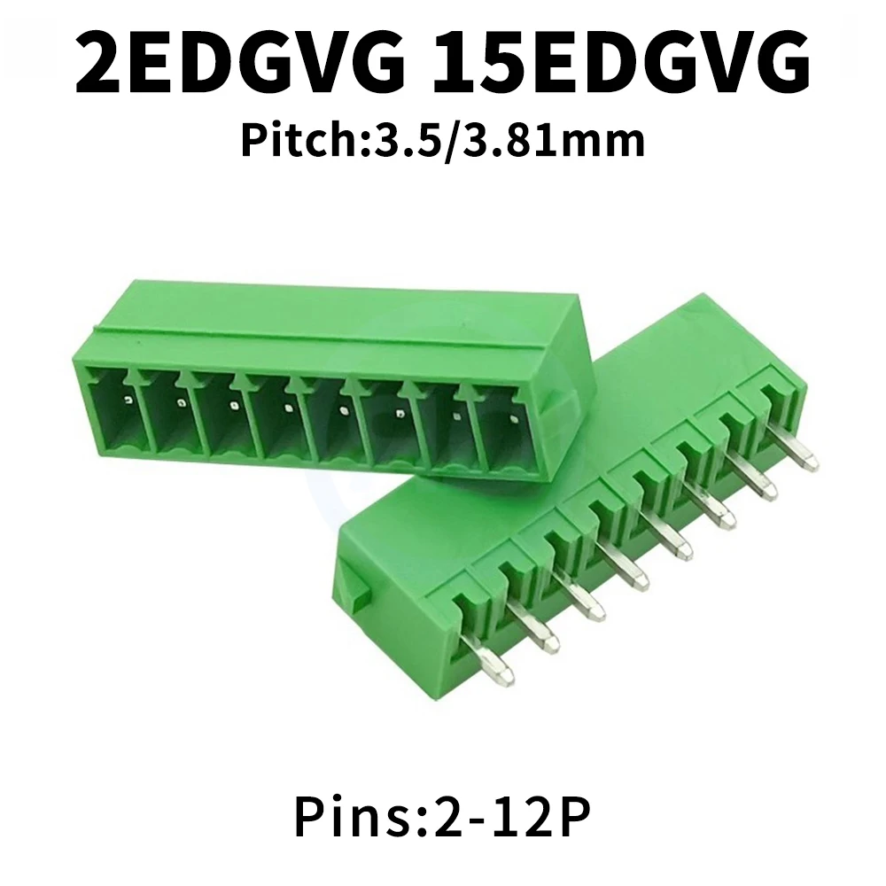 

(10 pcs) KF 2EDGVG 3.5MM 3.81MM Snap-in Plug-in PCB Terminal Block 15EDGVG 3.5/3.81 2-12Pin