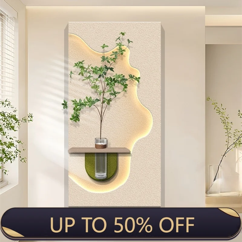 Entrance Decoration LED Wall Lamp Green Plant Corridor Hallway Modern Hanging Painting High-end Living Room Create Mural Light