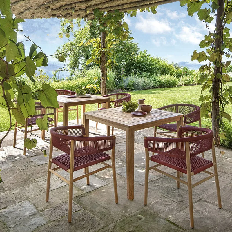

Customizable Sunscreen Waterproof Outdoor Furniture Balcony Garden Nordic Rattan Table and Chair Combination
