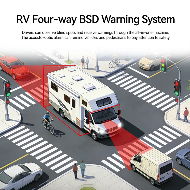 RV-specific 6-channel panoramic 4G remote driving recorder camera with DSM anti-fatigue function