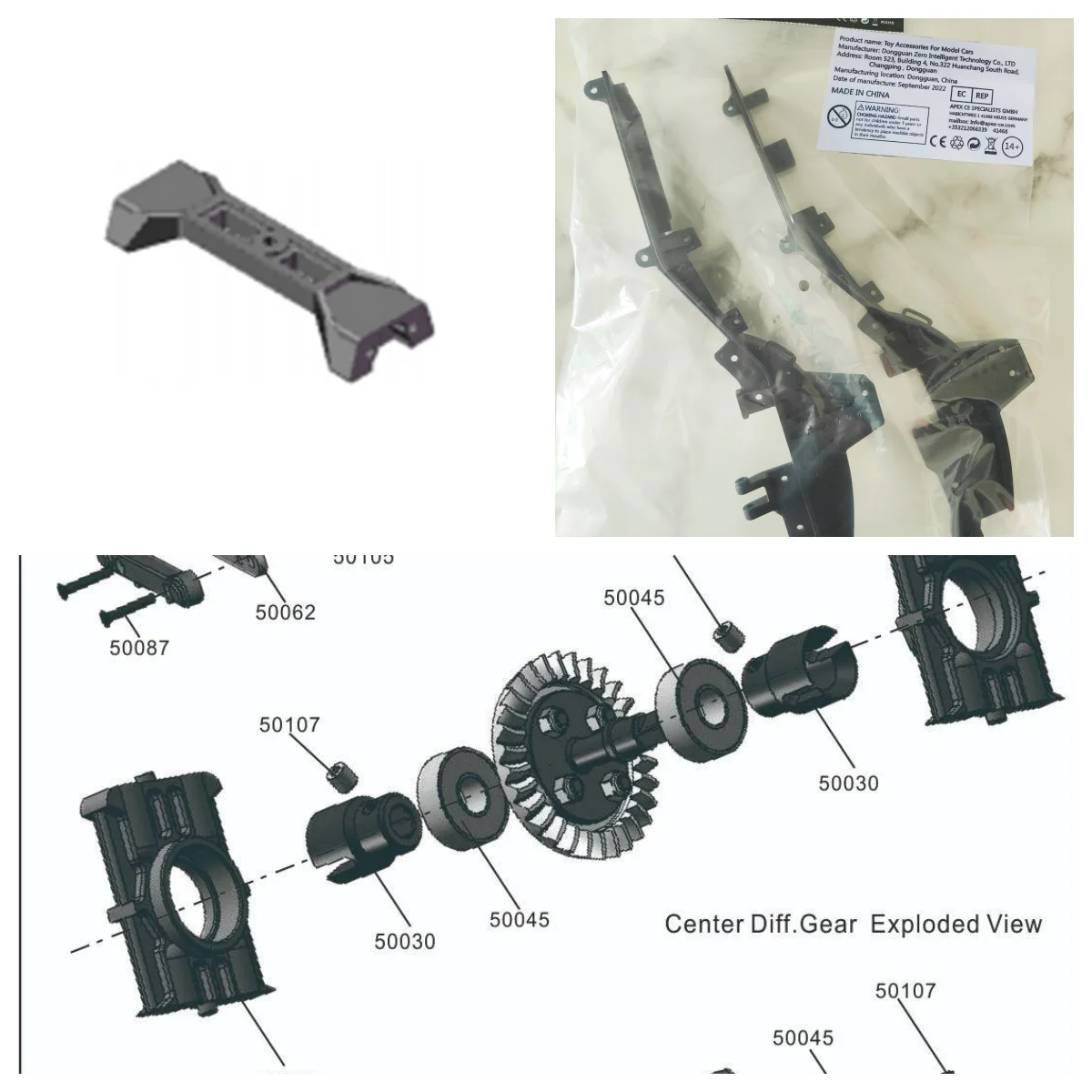 RGT Accessories R86308 Baffle L/R R86650 Upper Holder For EX86170 EX86181 RTR 1/10 Electric Remote Control Model Car