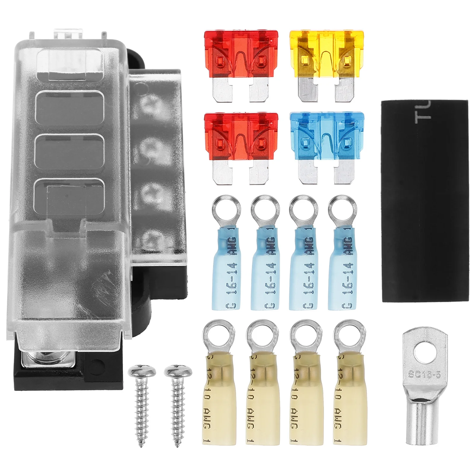 

4 Circuits Waterproof Block Protective Cover For Automotive Marine Rv Truck Compact With Easy Wiring Removable Terminals Car