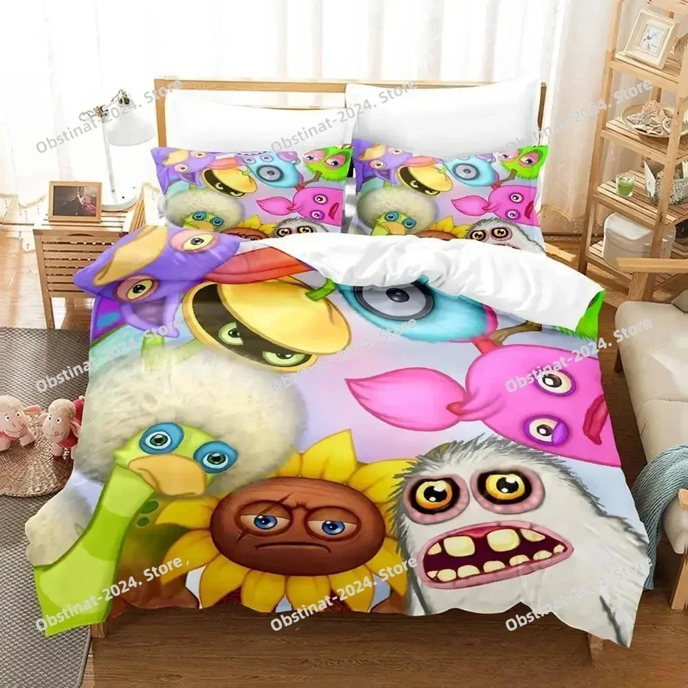 Game My Singing Monsters Bedding Set Printed single Comforter Quilt Bed Cover Duvet Cover Pillow Case 3 Pieces Kids Adult Size