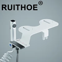 Accesorio de bidé ultrafino para inodoro, con doble boquilla, presión de agua ajustable, pulverizador anal no eléctrico