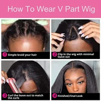 Perruques en cheveux humains lisses couleur naturelle sans colle en forme de V, cheveux Remy brésiliens, sans besoin de laisser de cheveux de côté, perruques complètes fabriquées à la machine, densité 220 3
