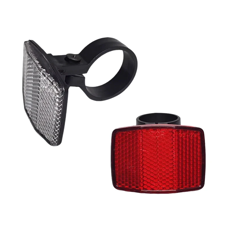 3PCS Bike Front/Rear Reflector Cycling Safety Reflection Accessory Low-Light Riding Visibility Gear for MBT/Road Bicycle/E-Bike