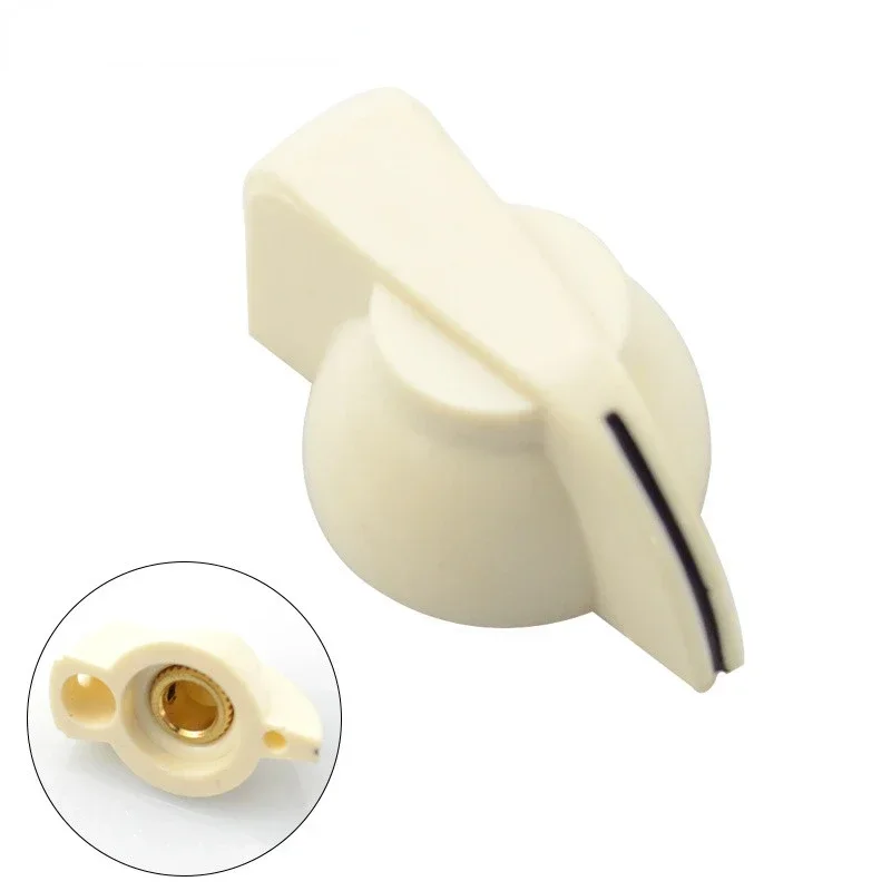 2pcs 6.35mm Chicken Head potentiometer Knob Guitar effect pedal AMPS jazz bass Skirted Plactic Control Knob