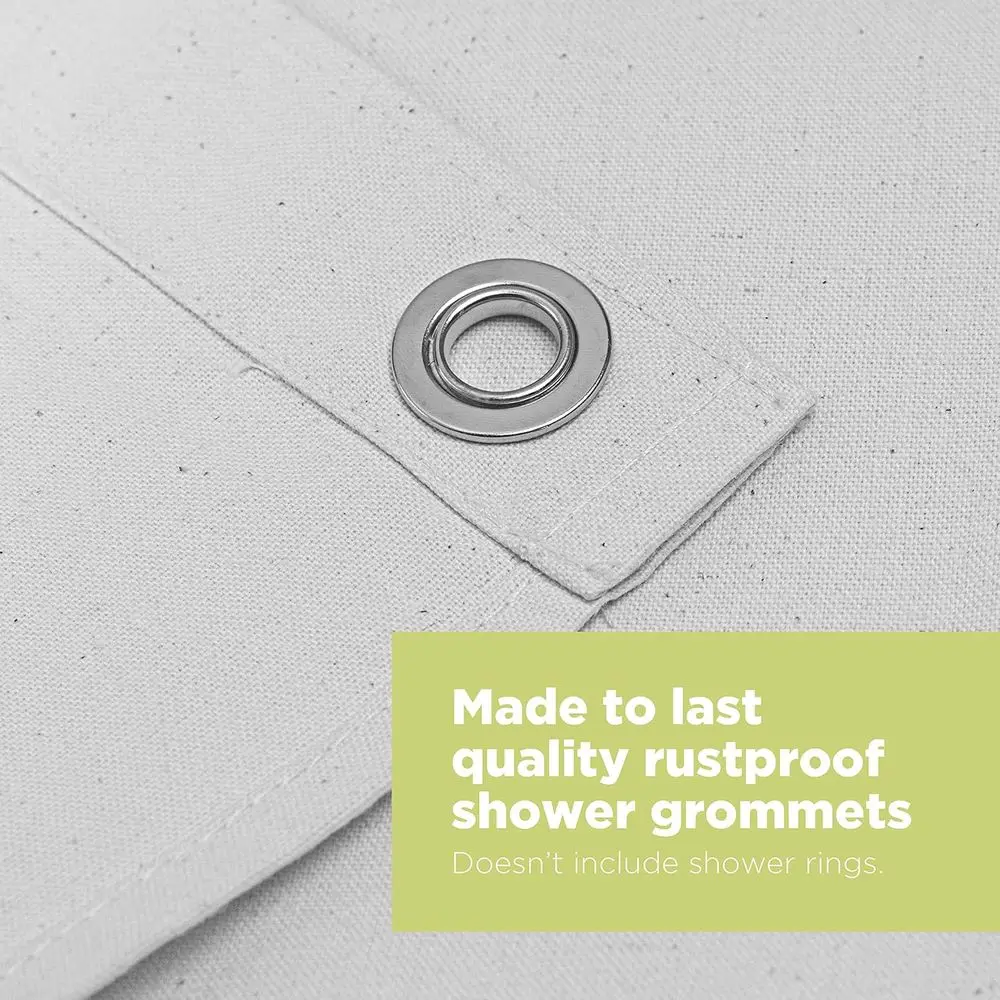 بطانة ستارة حمام قطنية صديقة للبيئة - مقاس قياسي - ستارة حمام بيضاء أنيقة وخفيفة الوزن - غير سامة، عديمة الرائحة - 36x74 I